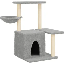 vidaXL Rascador para gatos con postes de sisal 83 cm Gris claro Sale