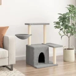 vidaXL Rascador para gatos con postes de sisal 83 cm Gris claro Sale
