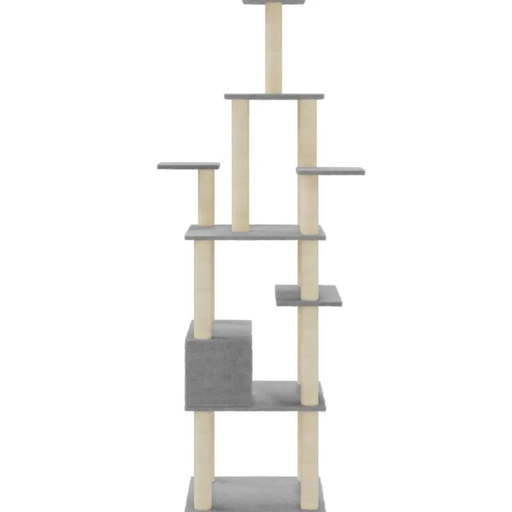 vidaXL Rascador para gatos con postes de sisal 183 cm Gris claro Sale