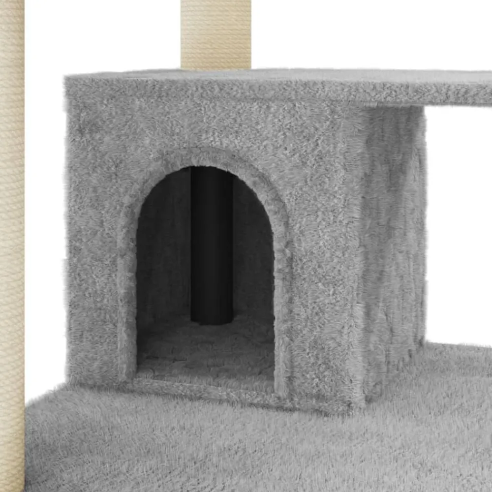 vidaXL Rascador para gatos con postes de sisal 183 cm Gris claro Sale