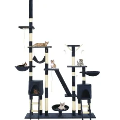 vidaXL Rascador para gatos con poste de sisal 230-250 cm Azul Hot