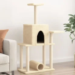 vidaXL Productos Para Mascotas-Rascador para gatos con postes de sisal color 122 cm