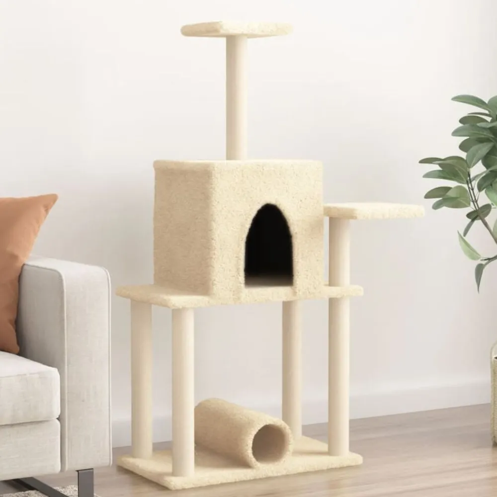 vidaXL Productos Para Mascotas-Rascador para gatos con postes de sisal color 122 cm