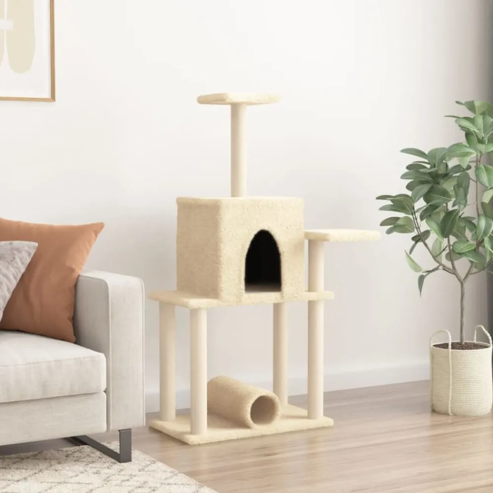 vidaXL Productos Para Mascotas-Rascador para gatos con postes de sisal color 122 cm