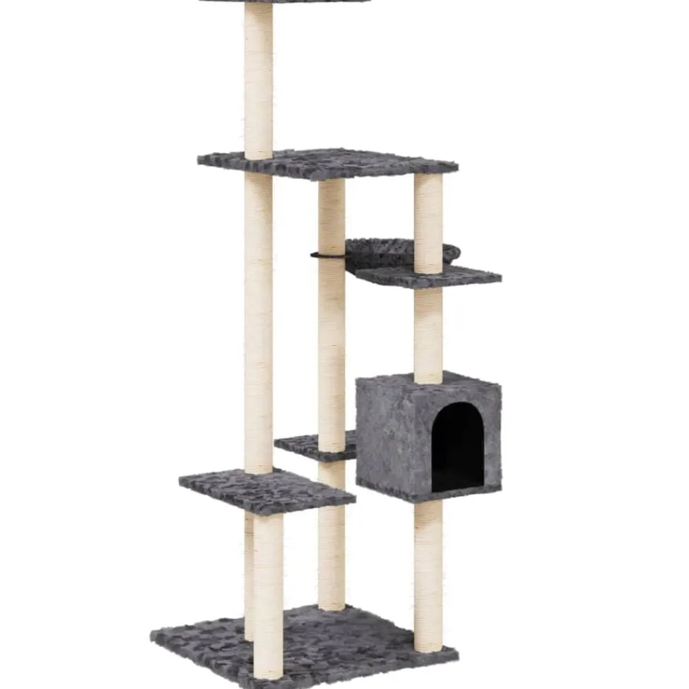 vidaXL Productos Para Mascotas-Rascador para gatos con postes de sisal 142 cm