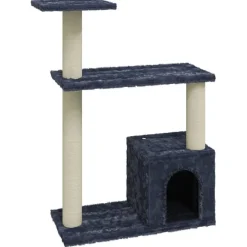 vidaXL Productos Para Mascotas-Rascador para gatos con postes de sisal oscuro 70 cm