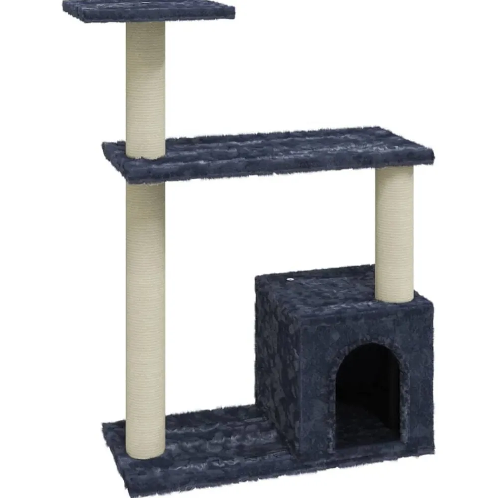 vidaXL Productos Para Mascotas-Rascador para gatos con postes de sisal oscuro 70 cm