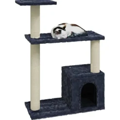 vidaXL Productos Para Mascotas-Rascador para gatos con postes de sisal oscuro 70 cm