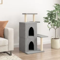vidaXL Rascador para gatos con postes de sisal 97 cm Gris claro