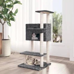 vidaXL Rascador para gatos con postes de sisal 108,5 cm Gris oscuro Sale