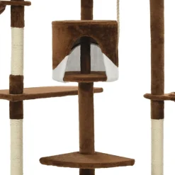 vidaXL Rascador para gatos con poste de sisal marrón y blanco 203 cm Marr&oacute;n y blanco Online