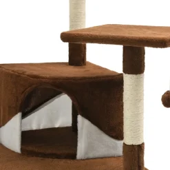 vidaXL Rascador para gatos con poste de sisal marrón y blanco 203 cm Marr&oacute;n y blanco Online