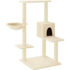 vidaXL Rascador para gatos con postes de sisal color 95 cm Crema Online