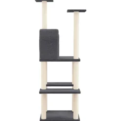 vidaXL Rascador para gatos con postes de sisal 144,5 cm Gris oscuro Sale
