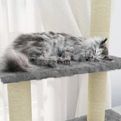 vidaXL Rascador para gatos con postes de sisal 155 cm Gris claro