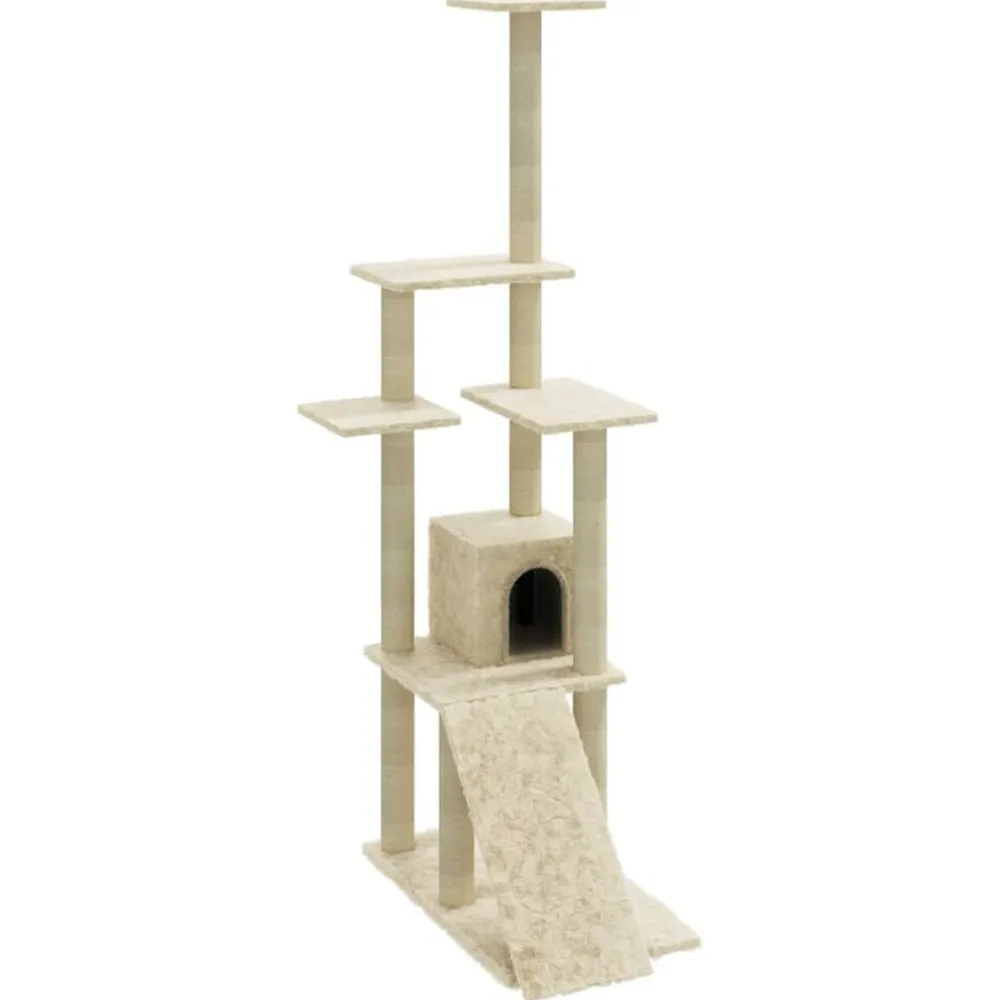 vidaXL Productos Para Mascotas-Rascador para gatos con postes de sisal color 155 cm