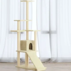 vidaXL Productos Para Mascotas-Rascador para gatos con postes de sisal color 155 cm