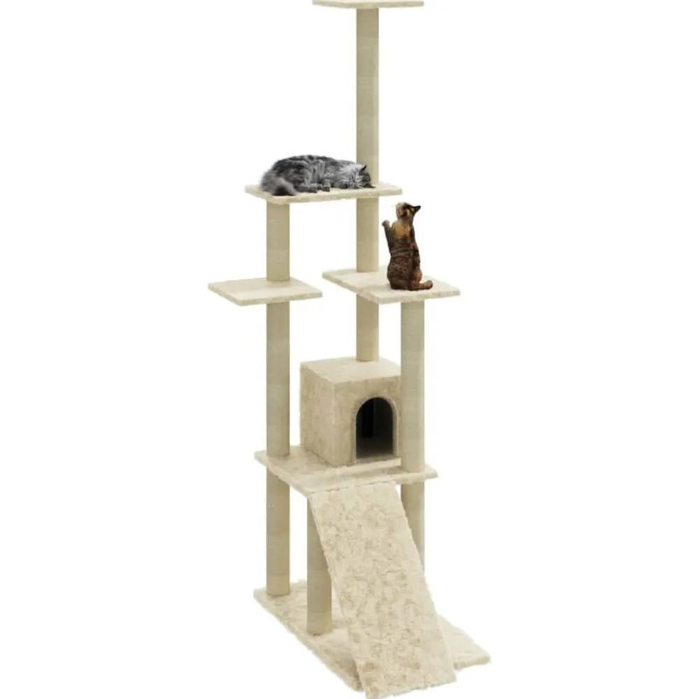 vidaXL Productos Para Mascotas-Rascador para gatos con postes de sisal color 155 cm