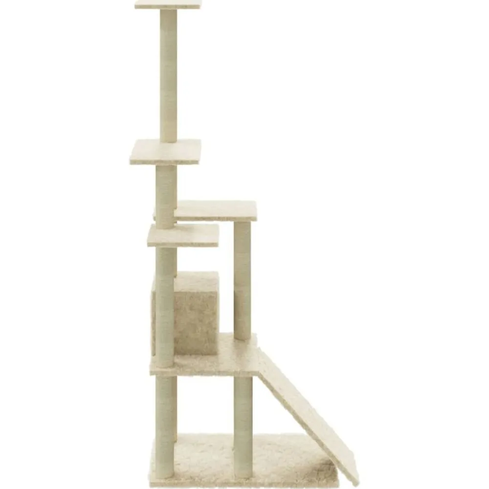vidaXL Productos Para Mascotas-Rascador para gatos con postes de sisal color 155 cm