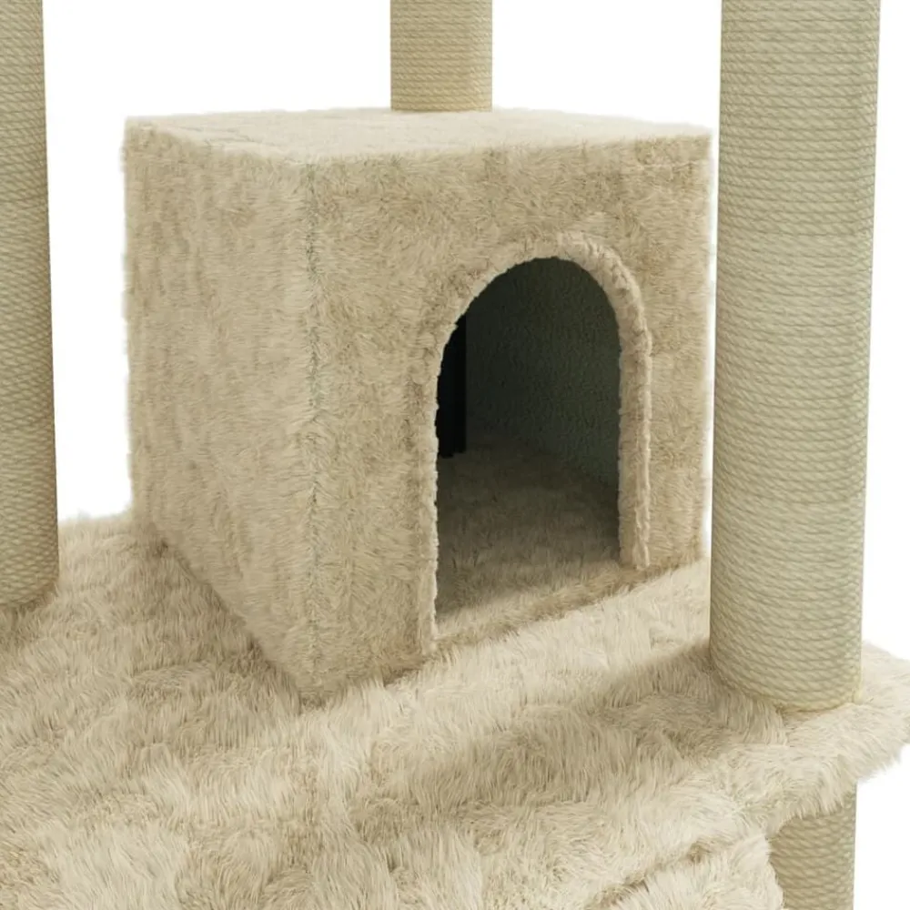 vidaXL Productos Para Mascotas-Rascador para gatos con postes de sisal color 155 cm
