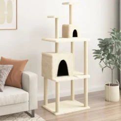 vidaXL Productos Para Mascotas-Rascador para gatos con postes de sisal color 167 cm