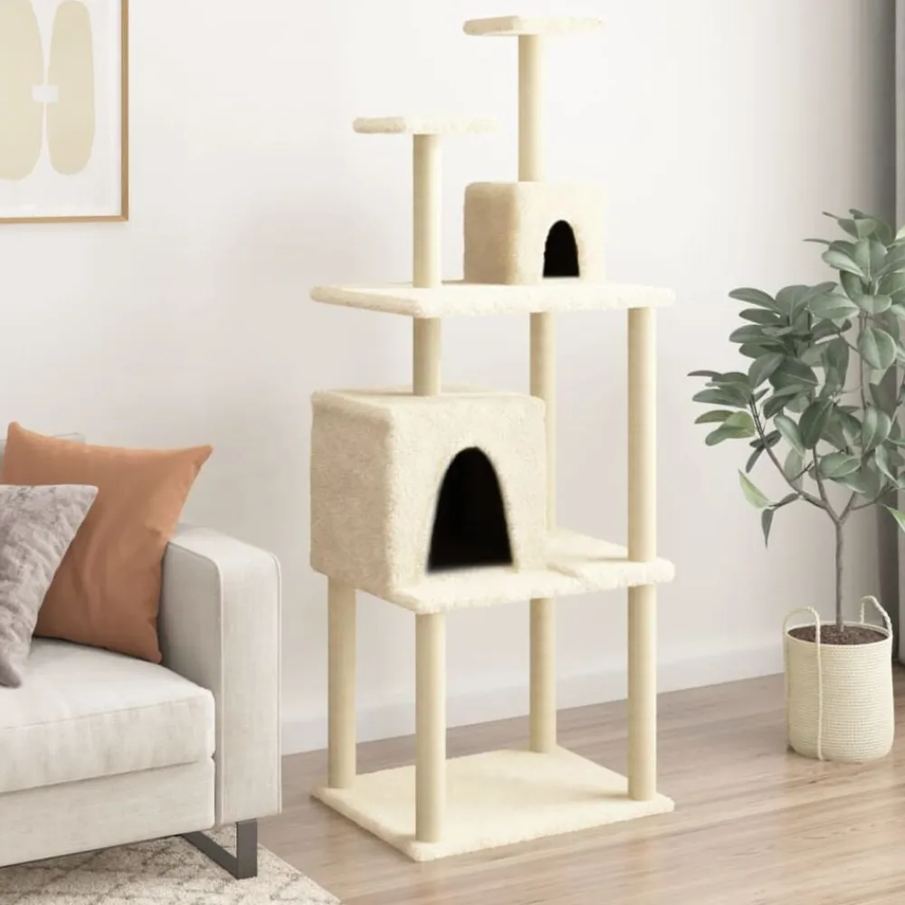vidaXL Productos Para Mascotas-Rascador para gatos con postes de sisal color 167 cm