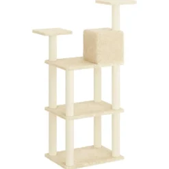 vidaXL Rascador para gatos con postes de sisal color 118,5 cm Crema Discount