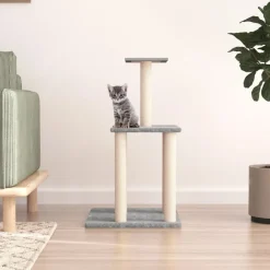 vidaXL Rascador para gatos con postes de sisal 85,5 cm Gris claro Outlet