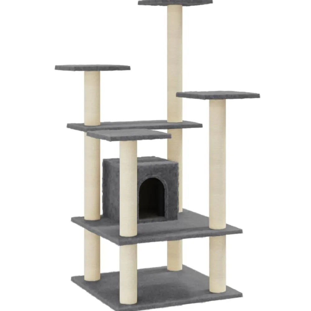 vidaXL Rascador para gatos con postes de sisal 110 cm Gris oscuro Best