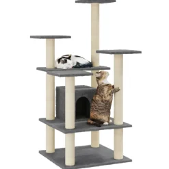 vidaXL Rascador para gatos con postes de sisal 110 cm Gris oscuro Best