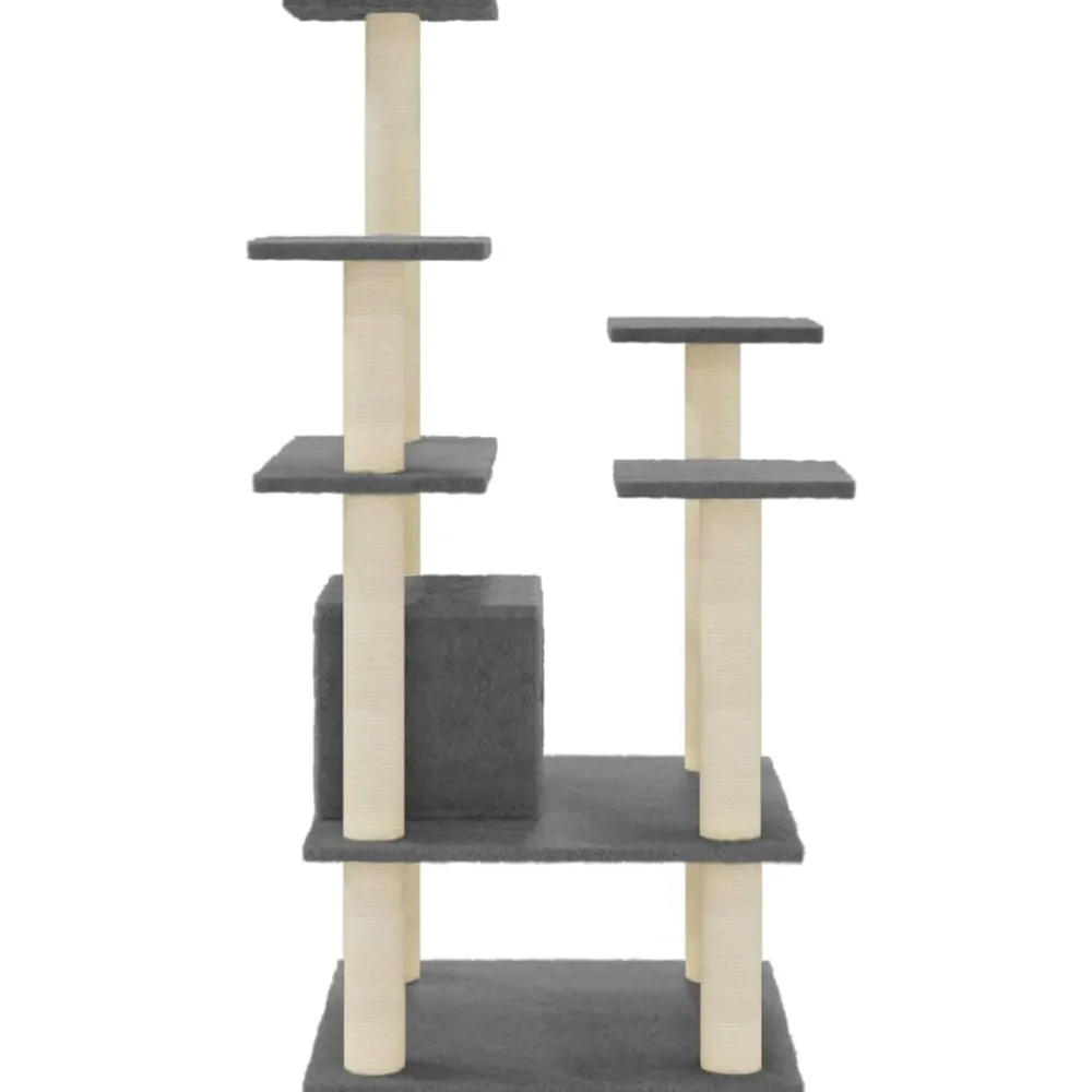 vidaXL Rascador para gatos con postes de sisal 110 cm Gris oscuro Best