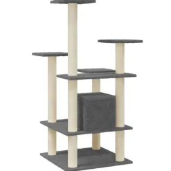 vidaXL Rascador para gatos con postes de sisal 110 cm Gris oscuro Best