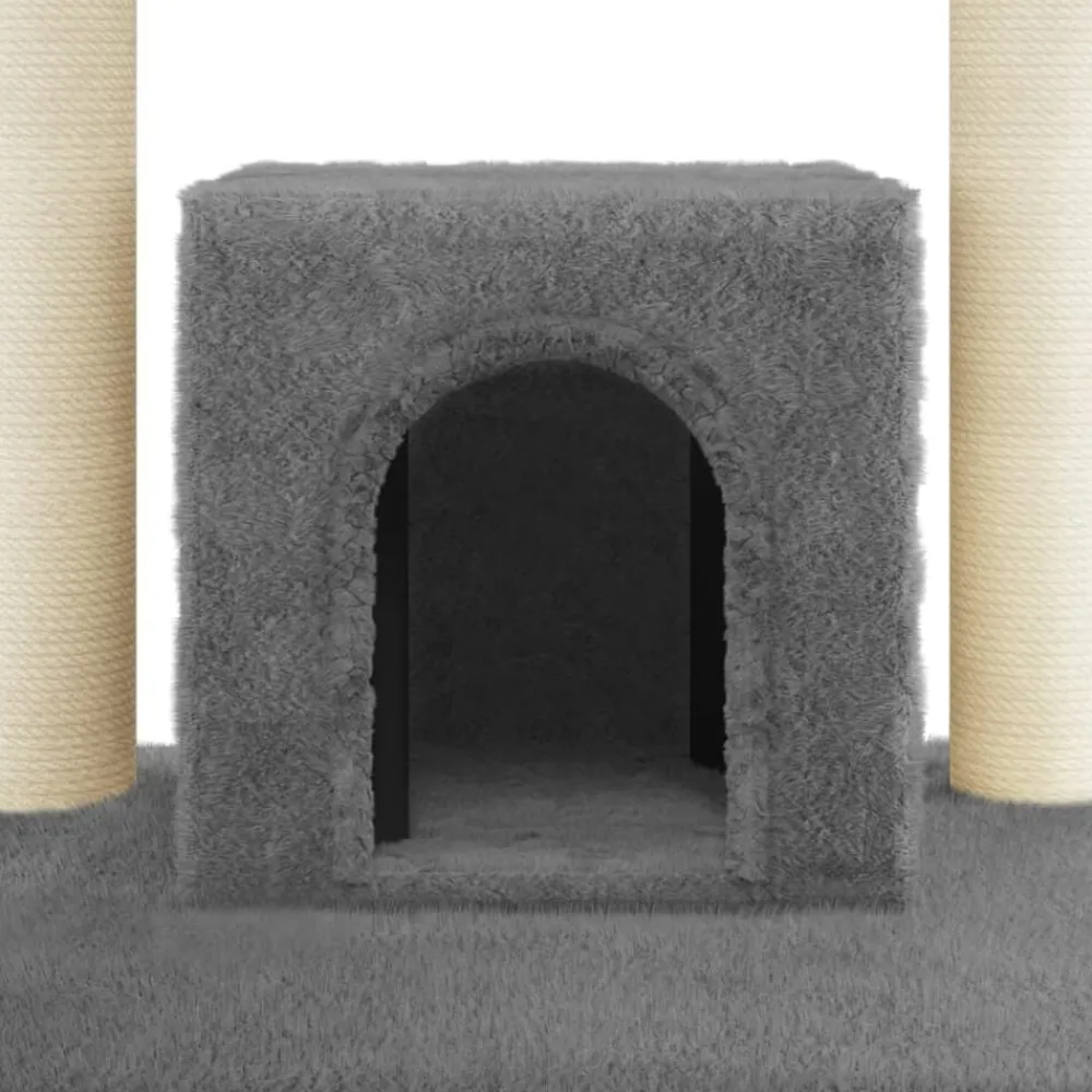 vidaXL Rascador para gatos con postes de sisal 110 cm Gris oscuro Best
