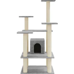 vidaXL Rascador para gatos con postes de sisal 110 cm Gris claro