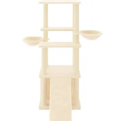 vidaXL Rascador para gatos con postes de sisal color 133 cm Crema Clearance