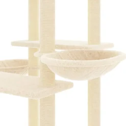 vidaXL Rascador para gatos con postes de sisal color 133 cm Crema Clearance