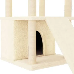 vidaXL Rascador para gatos con postes de sisal color 133 cm Crema Clearance