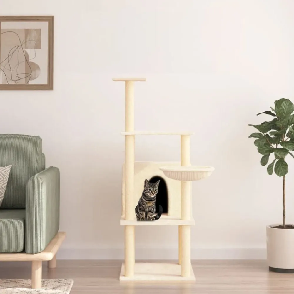 vidaXL Productos Para Mascotas-Rascador para gatos con postes de sisal color 132 cm