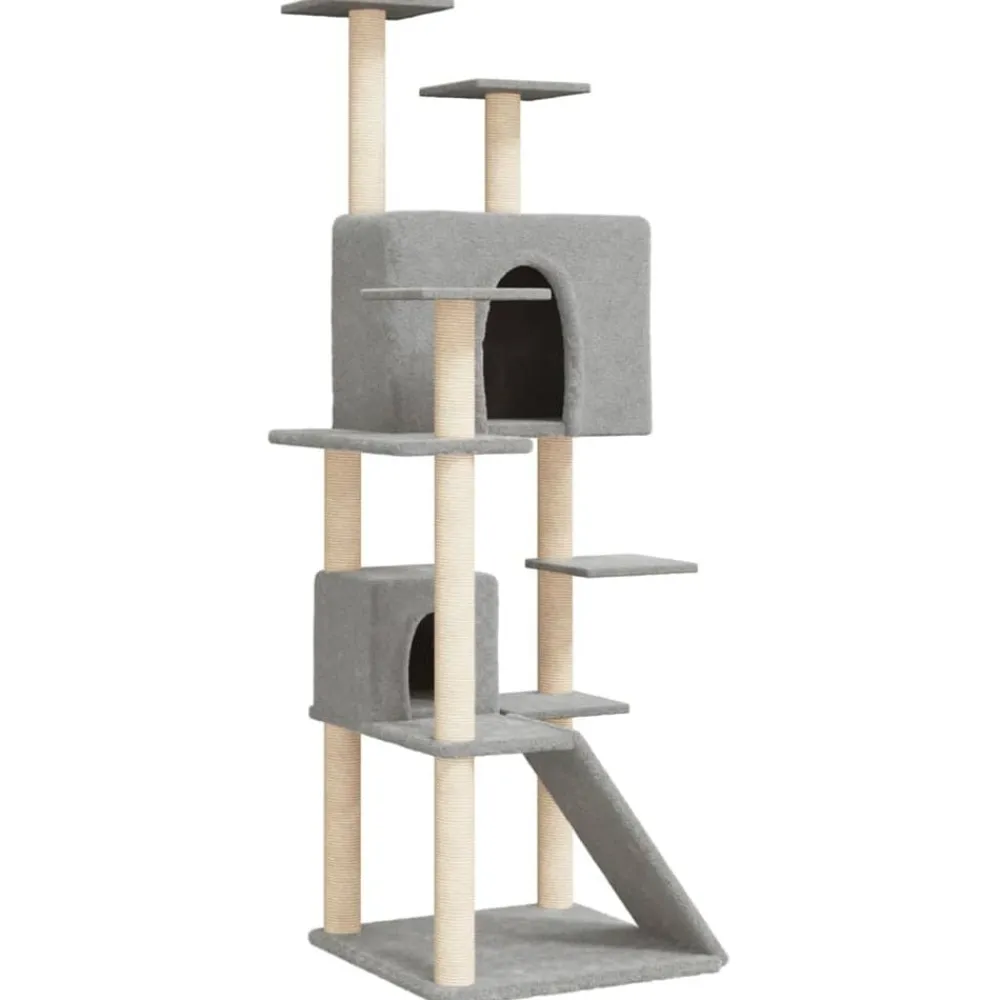 vidaXL Rascador para gatos con postes de sisal 153 cm Gris claro New