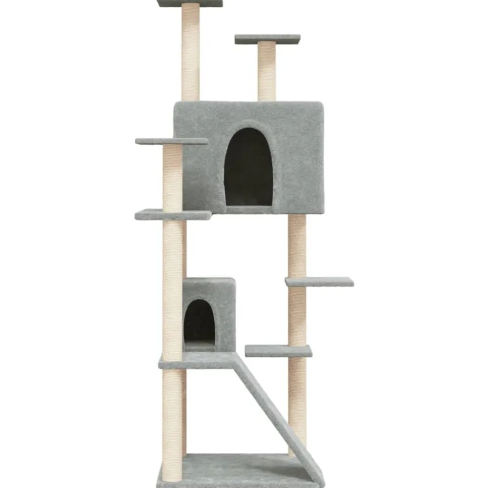 vidaXL Rascador para gatos con postes de sisal 153 cm Gris claro New