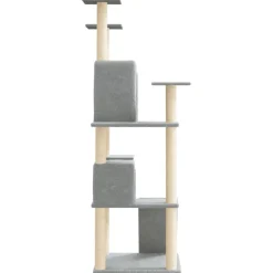 vidaXL Rascador para gatos con postes de sisal 153 cm Gris claro New