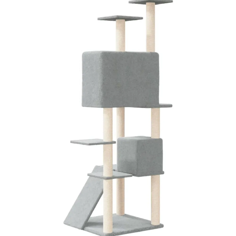 vidaXL Rascador para gatos con postes de sisal 153 cm Gris claro New