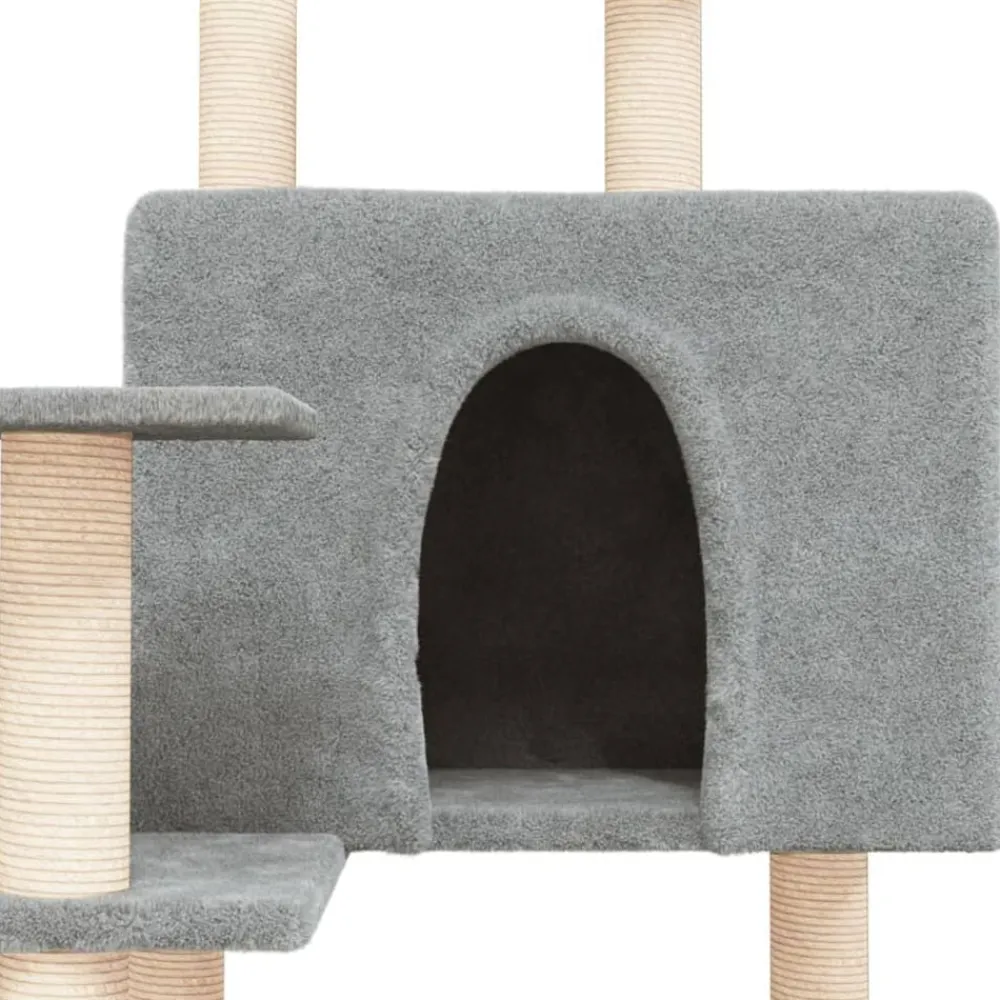 vidaXL Rascador para gatos con postes de sisal 153 cm Gris claro New