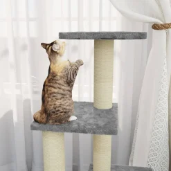 vidaXL Rascador para gatos con postes de sisal 92 cm Gris claro Sale