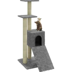 vidaXL Rascador para gatos con postes de sisal 92 cm Gris claro Sale