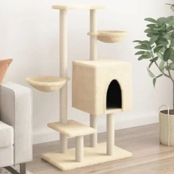vidaXL Productos Para Mascotas-Rascador para gatos con postes de sisal color 117 cm