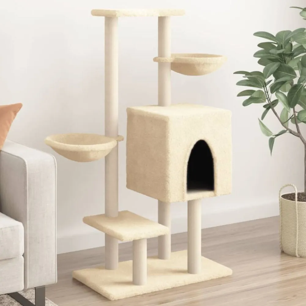 vidaXL Productos Para Mascotas-Rascador para gatos con postes de sisal color 117 cm
