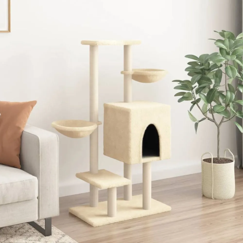 vidaXL Productos Para Mascotas-Rascador para gatos con postes de sisal color 117 cm