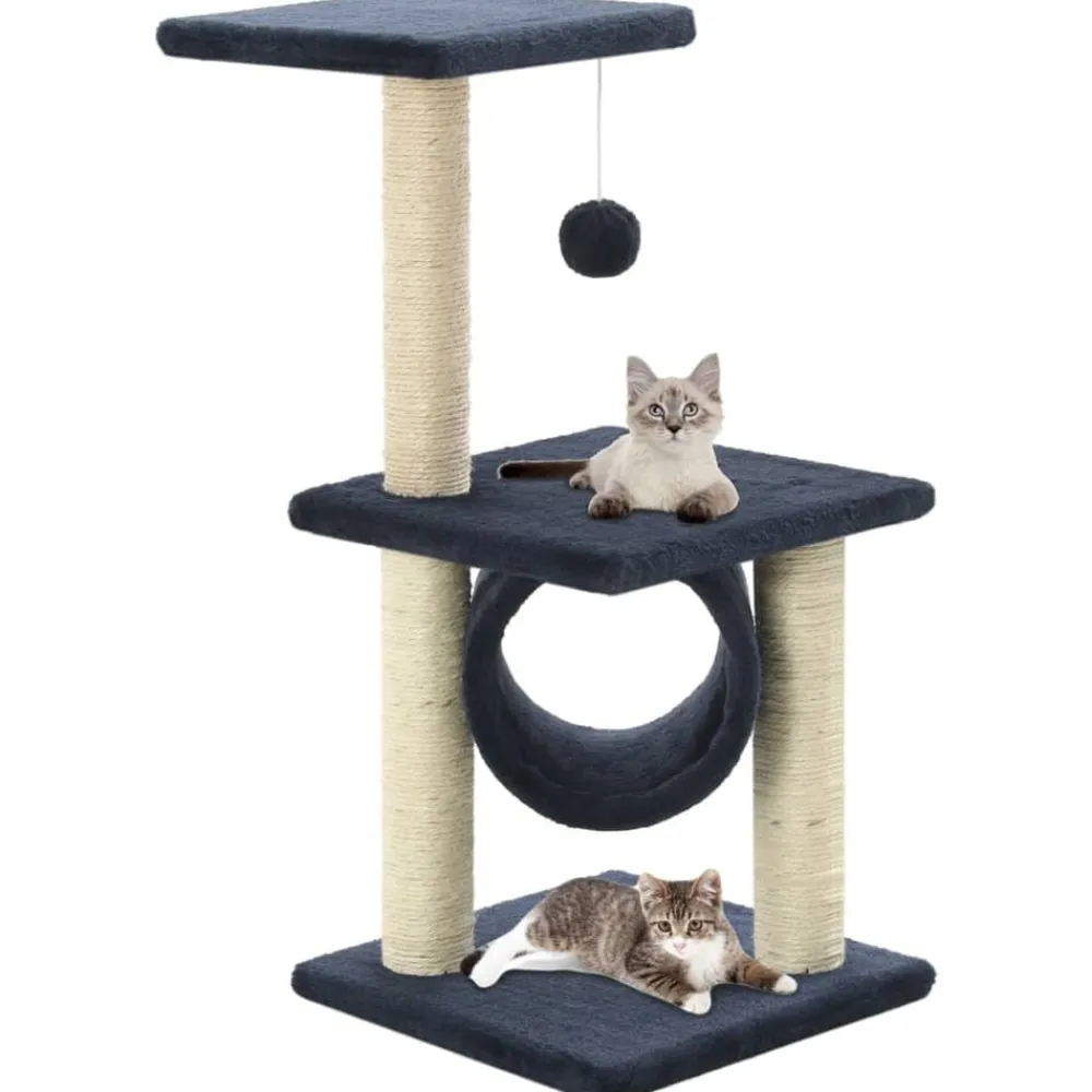 vidaXL Rascador para gatos con poste de sisal 65 cm Azul oscuro Sale