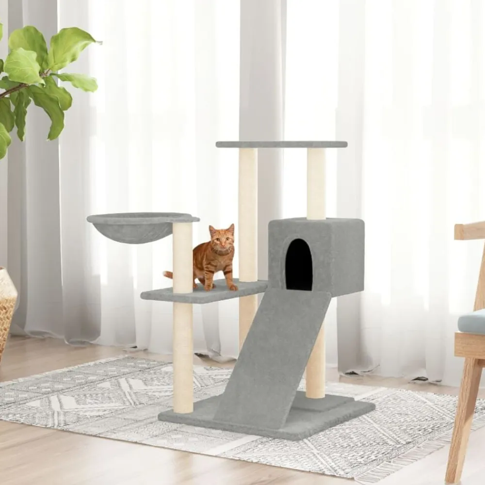 vidaXL Rascador para gatos con postes de sisal 82 cm Gris claro